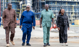 A file photo of President William Ruto at the Dangote Refinery in Nigeria.
